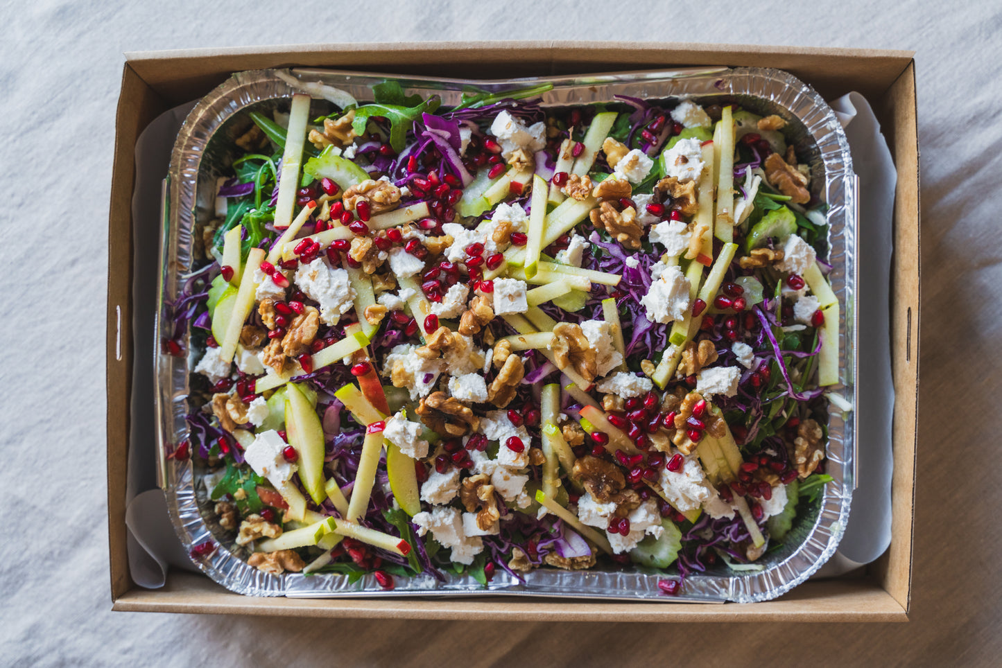 Christmas Cabbage, Apple, Celery, Walnut & Feta Salad