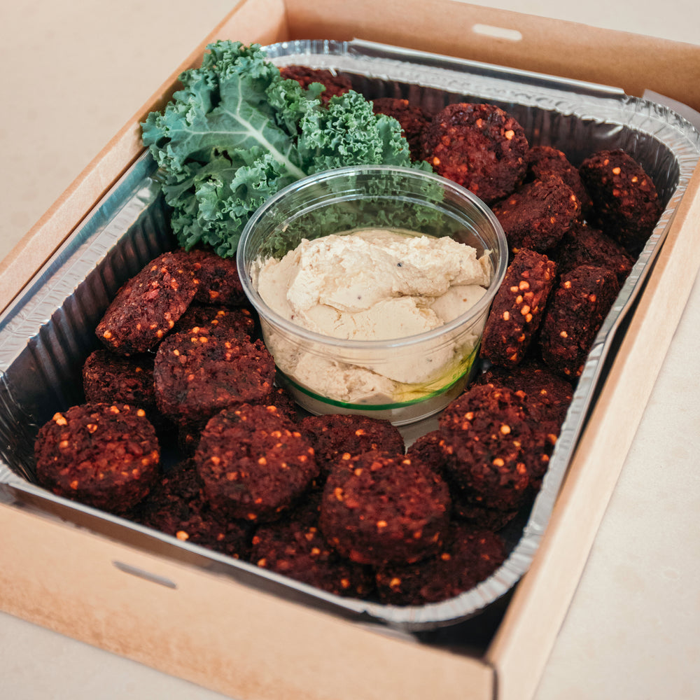 Beetroot Falafel with Babaganoush Dip