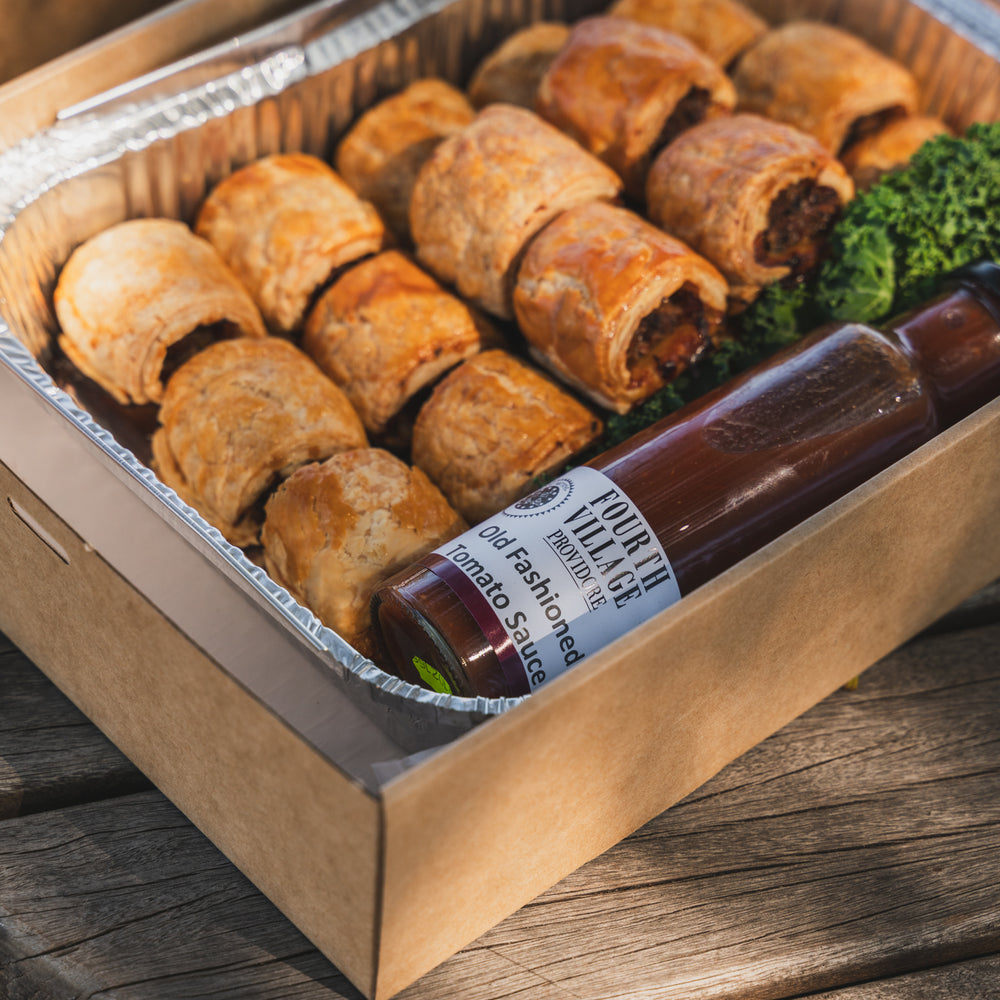 Mini Home Made Sausage Roll with Old Fashioned Tomato Sauce